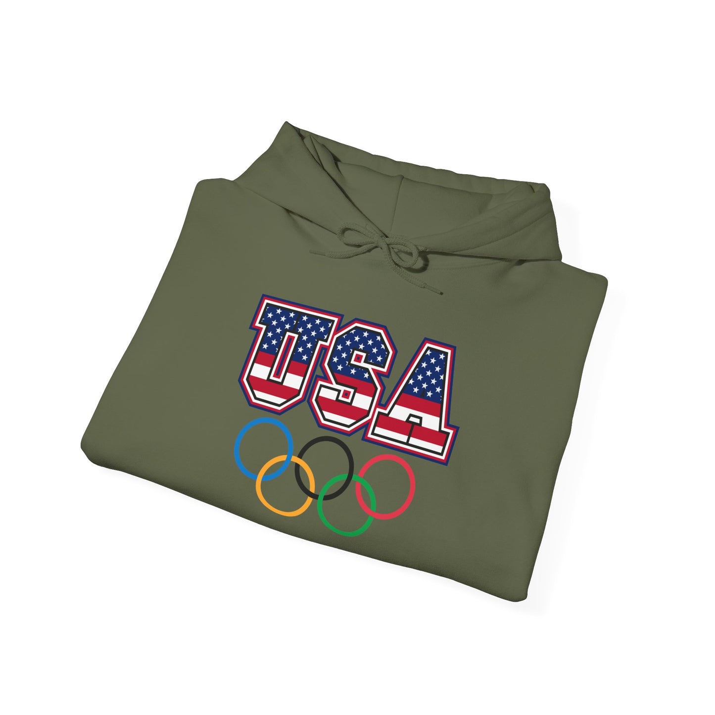 Team USA Olympic Rings Hoodie — American Flag Sports Fan Pullover