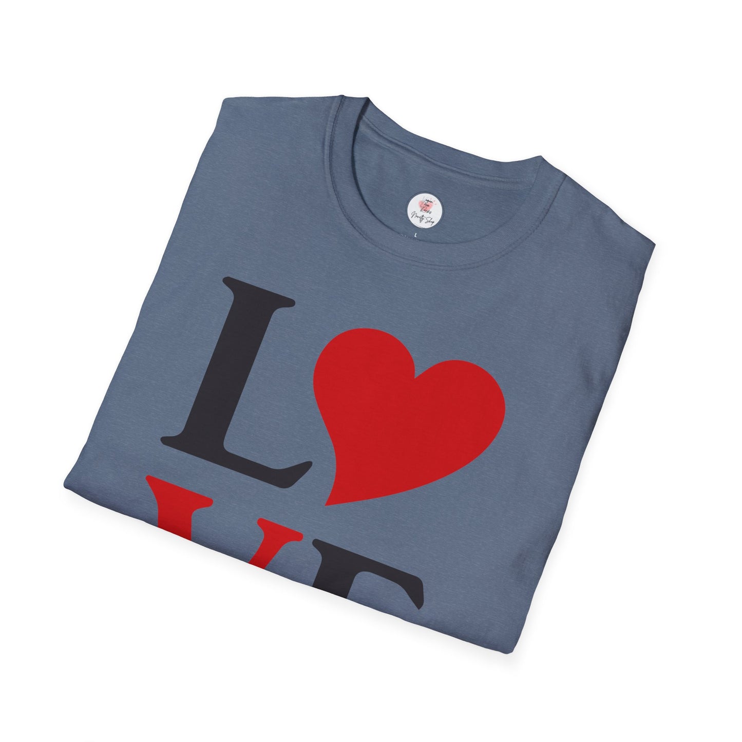 L Heart V E  T-Shirt — Classic Romance Graphic Tee
