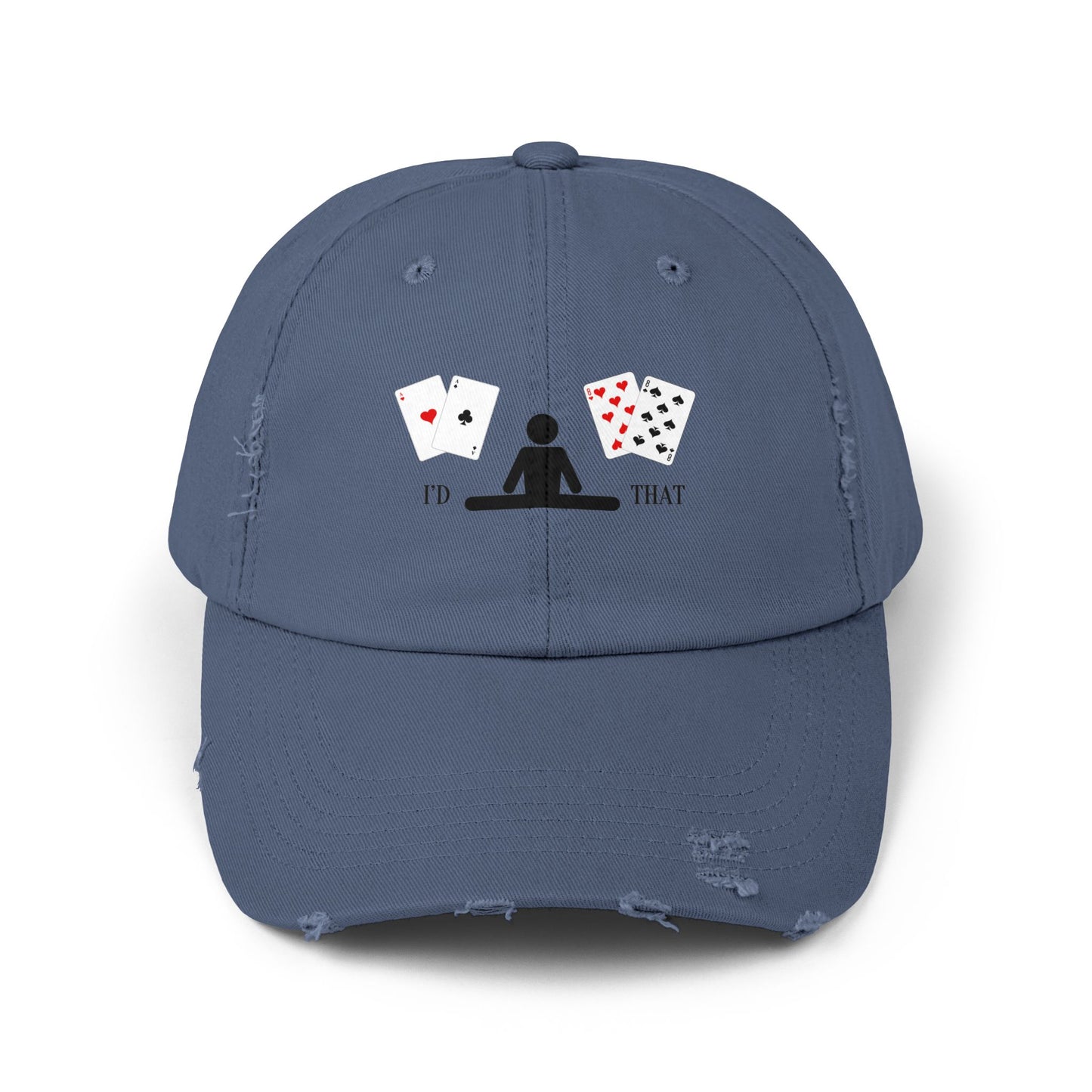 Blackjack Distressed Cap — 'I'd Split That' Card Dealer Graphic Baseball Cap