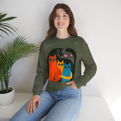 Colorful Cat Lovers Artsy Sweatshirt