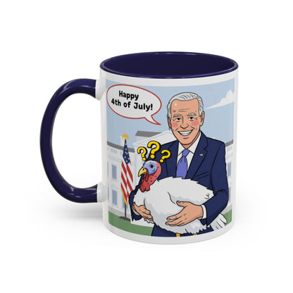 Fourth of July Presidential Turkey Mug - Patriotic Holiday Coffee Cup (11 oz & 15oz)