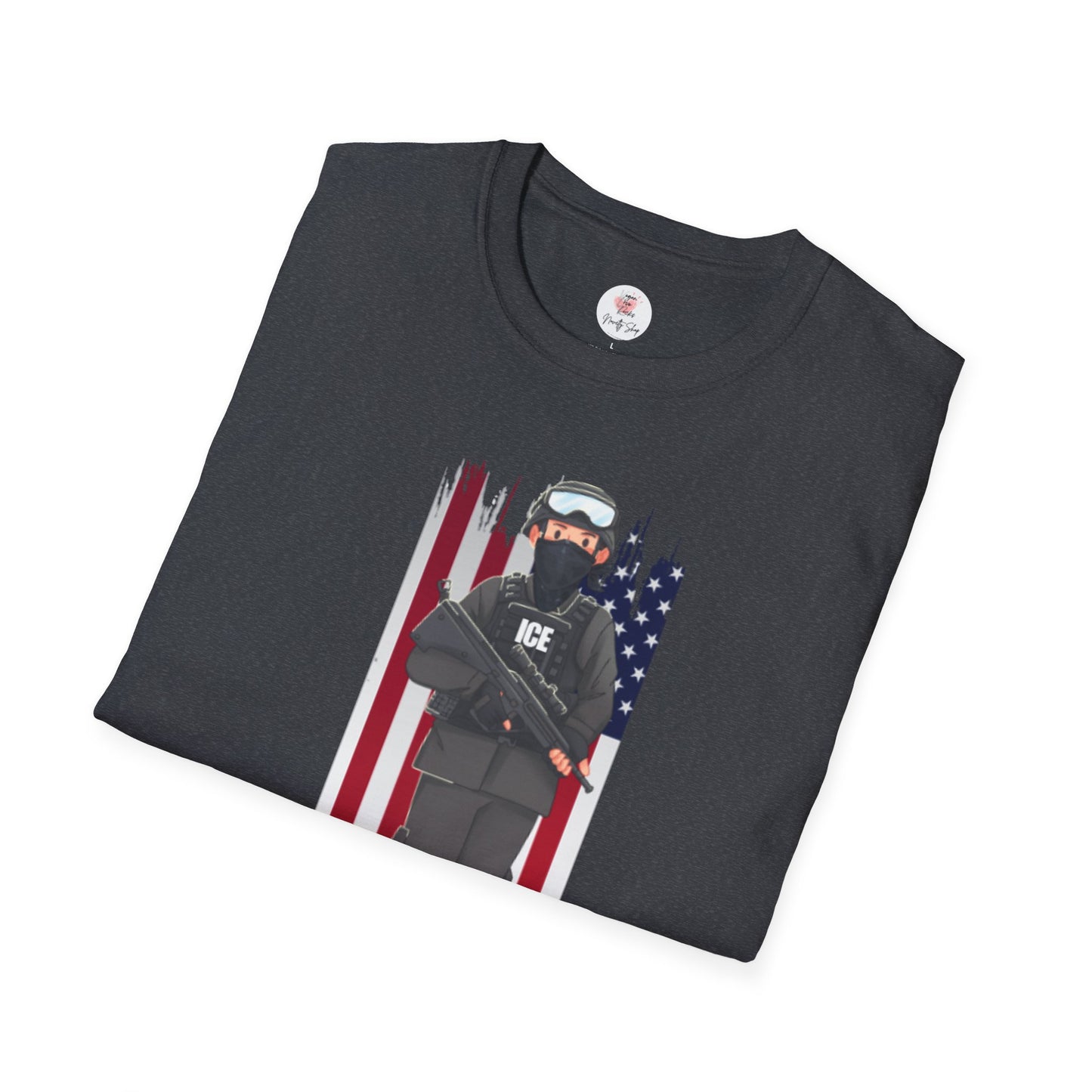 ICE Riot Gear T-Shirt — American Flag Tactical Design