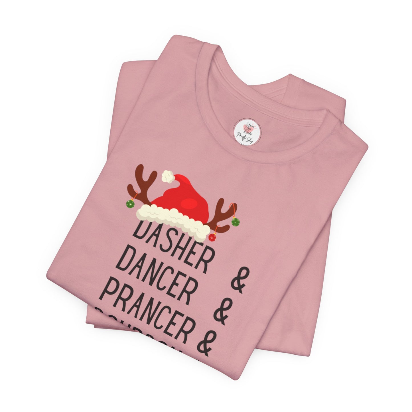 Christmas Reindeer Tee — "Dasher & Dancer & Prancer & Bourbon & Bourbon & Bourbon" Holiday Shirt