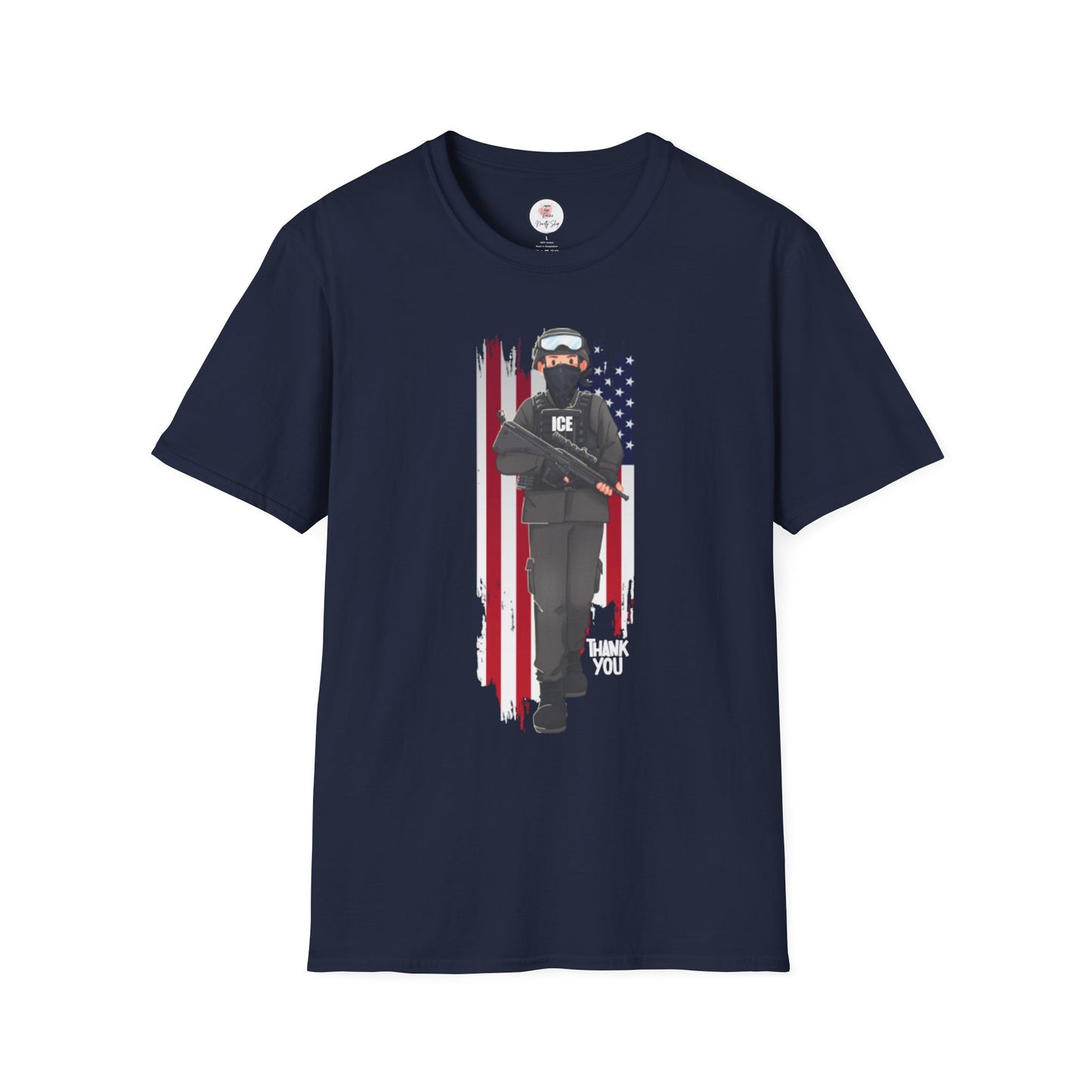 ICE Riot Gear T-Shirt — American Flag Tactical Design