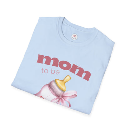 "Mom to Be" Pink Baby Bottle Pregnancy Announcement Tee