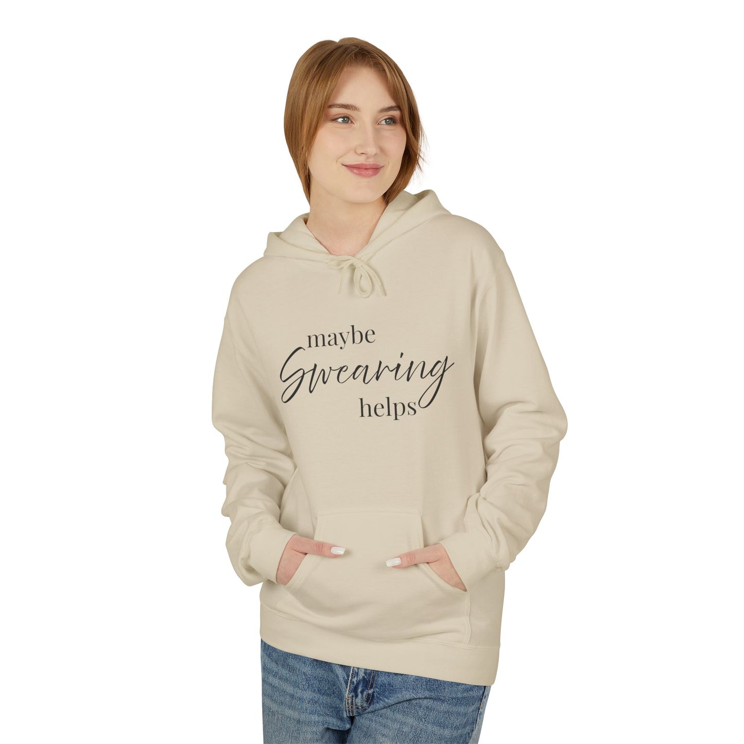 Maybe Swearing Helps Hoodie — Funny Cozy Graphic Hoodie