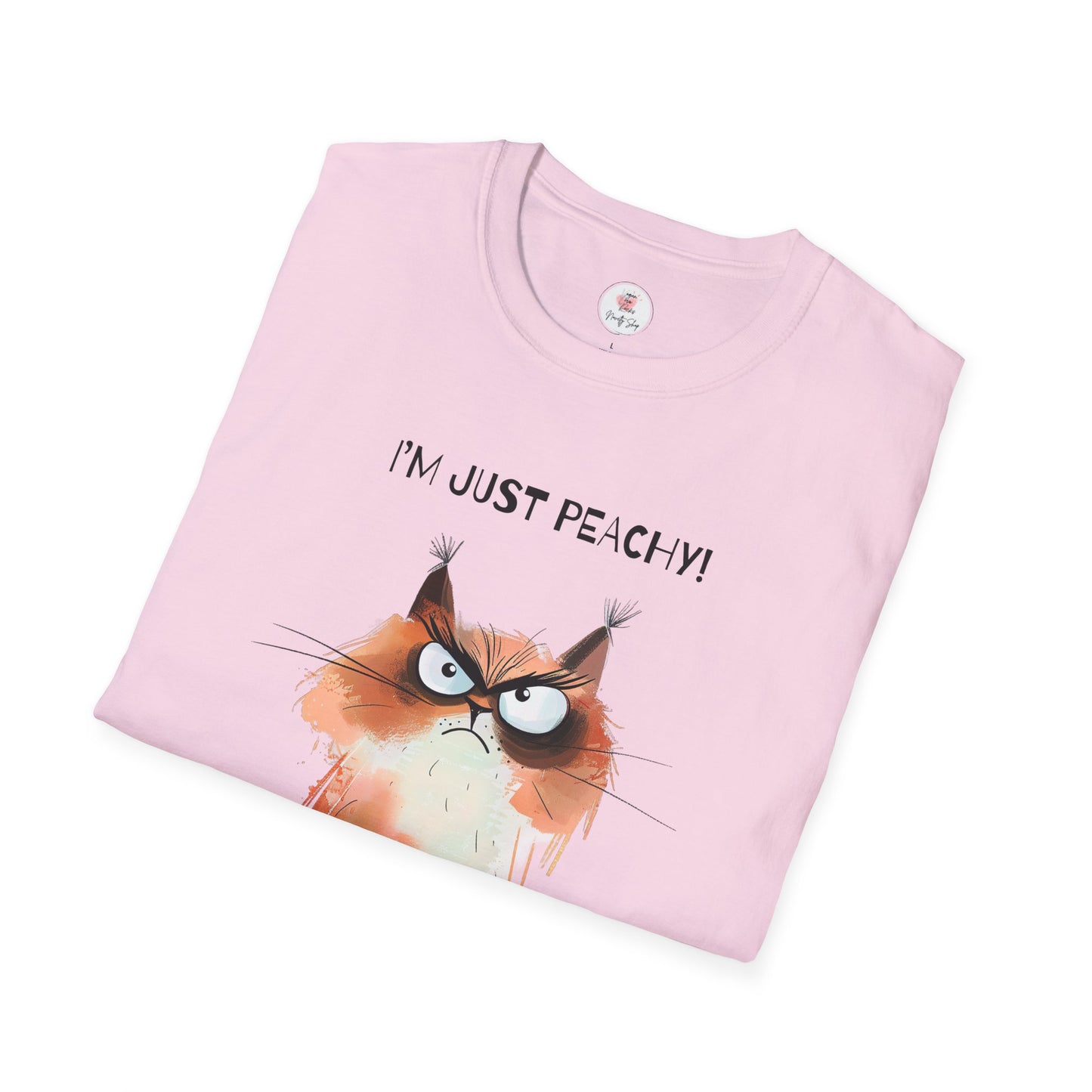 Grumpy Cat Tee – "I'm Just Peachy!" Funny Cat T-Shirt