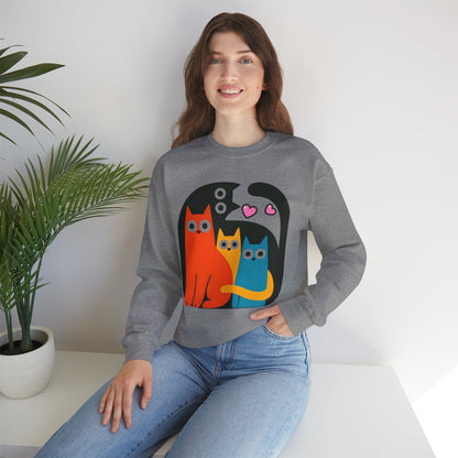 Colorful Cat Lovers Artsy Sweatshirt