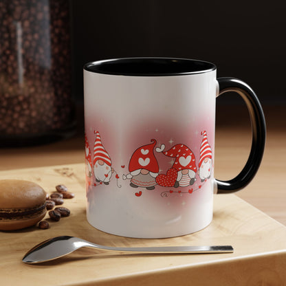 Valentine Gnome Coffee Mug – Cute Heart Gnomes Accent Mug (11/15 oz)