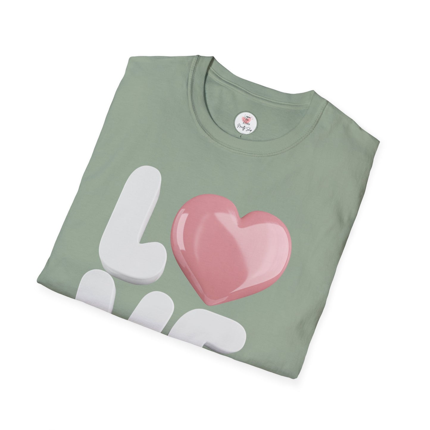 L - Heart - V - E   Graphic T-Shirt — Cute Pink Heart "LOVE" Tee for Valentine’s Day