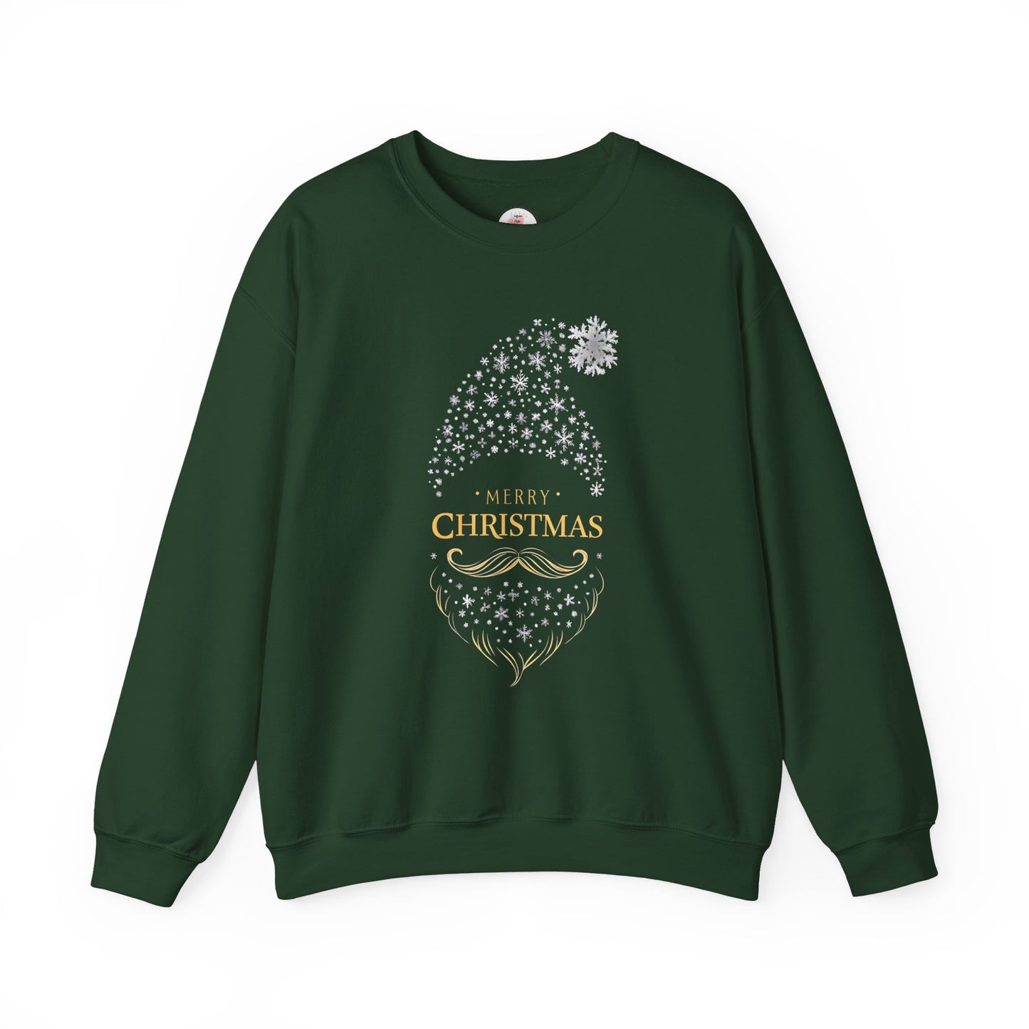 Silver and Gold Holiday 'Merry Christmas'  Gnome Crewneck Sweatshirt