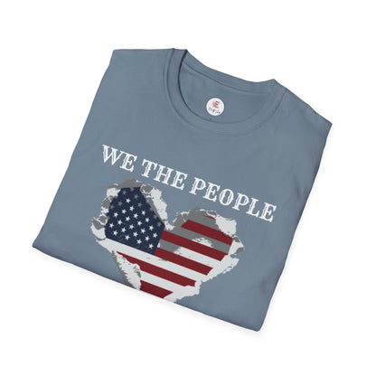 We The People T-Shirt — American Flag Heart, 250 Years of Freedom Patriotic Tee