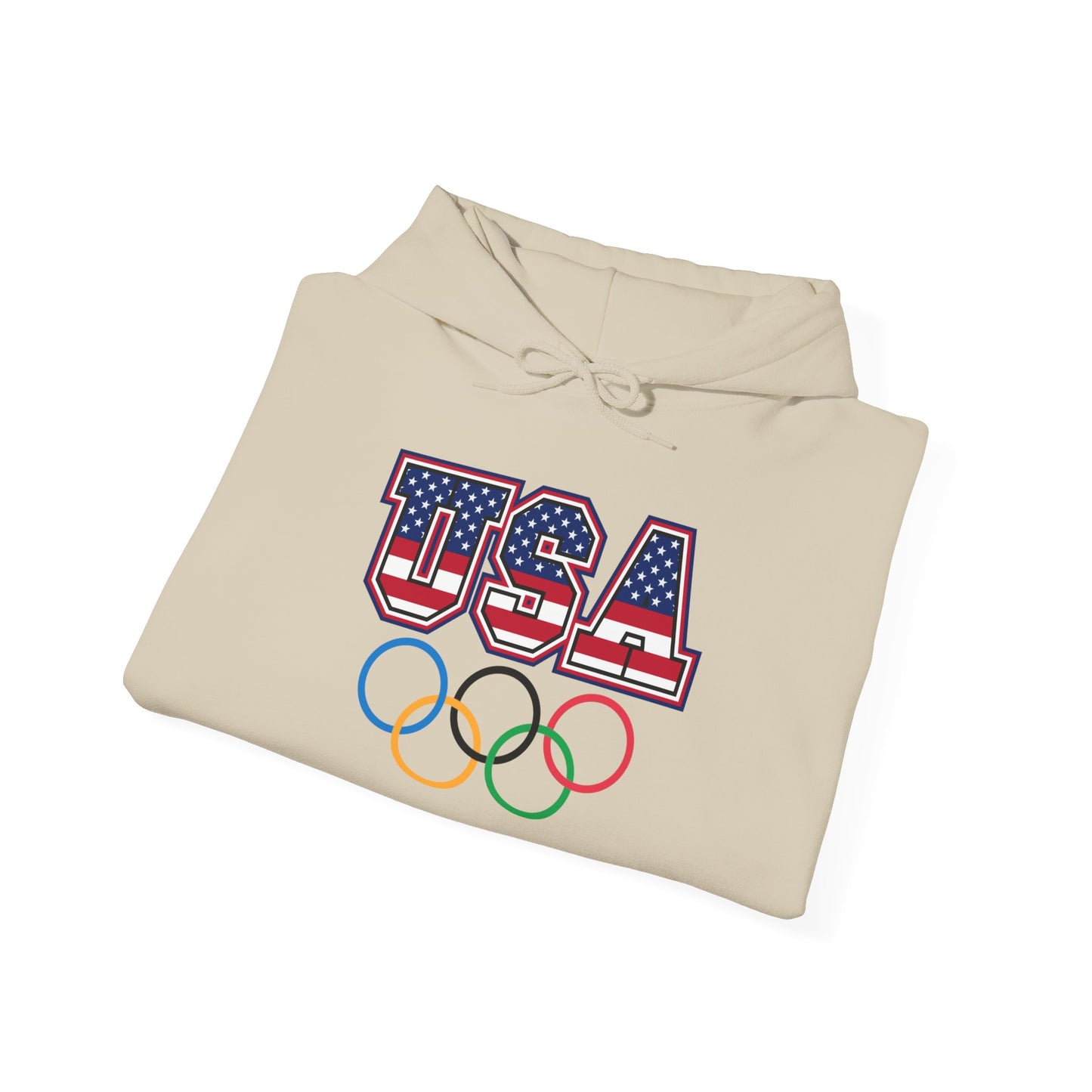 Team USA Olympic Rings Hoodie — American Flag Sports Fan Pullover