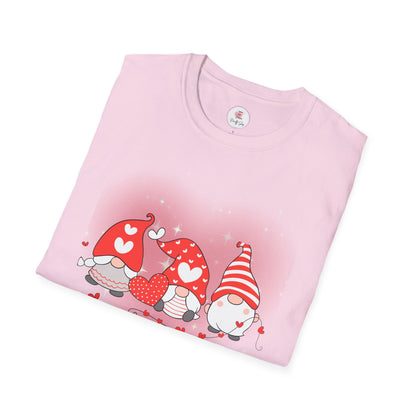 Valentine Gnome Trio T-Shirt — Cute Hearts & Cozy Valentine Gnomes Tee