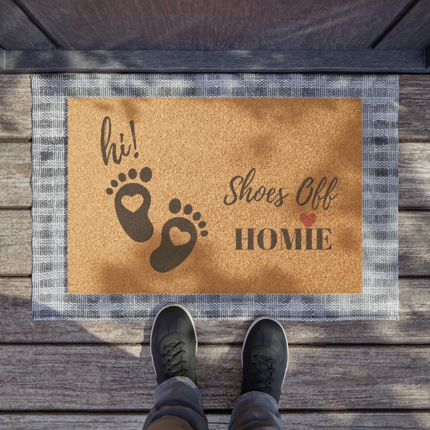 Doormat — 'Hi, Shoes Off Homie' Welcome Mat