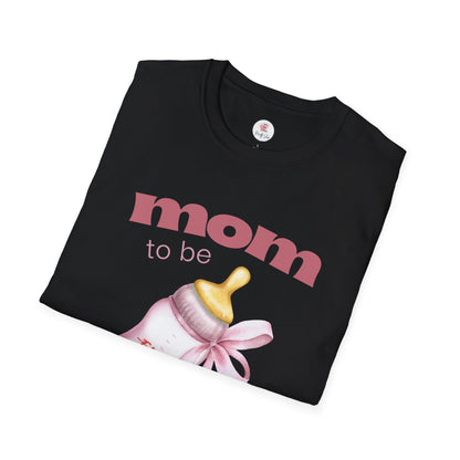 "Mom to Be" Pink Baby Bottle Pregnancy Announcement Tee