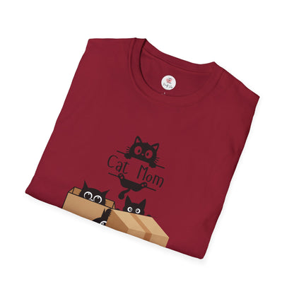 Cat Mom T-Shirt — Cute Black Cats in Boxes Tee