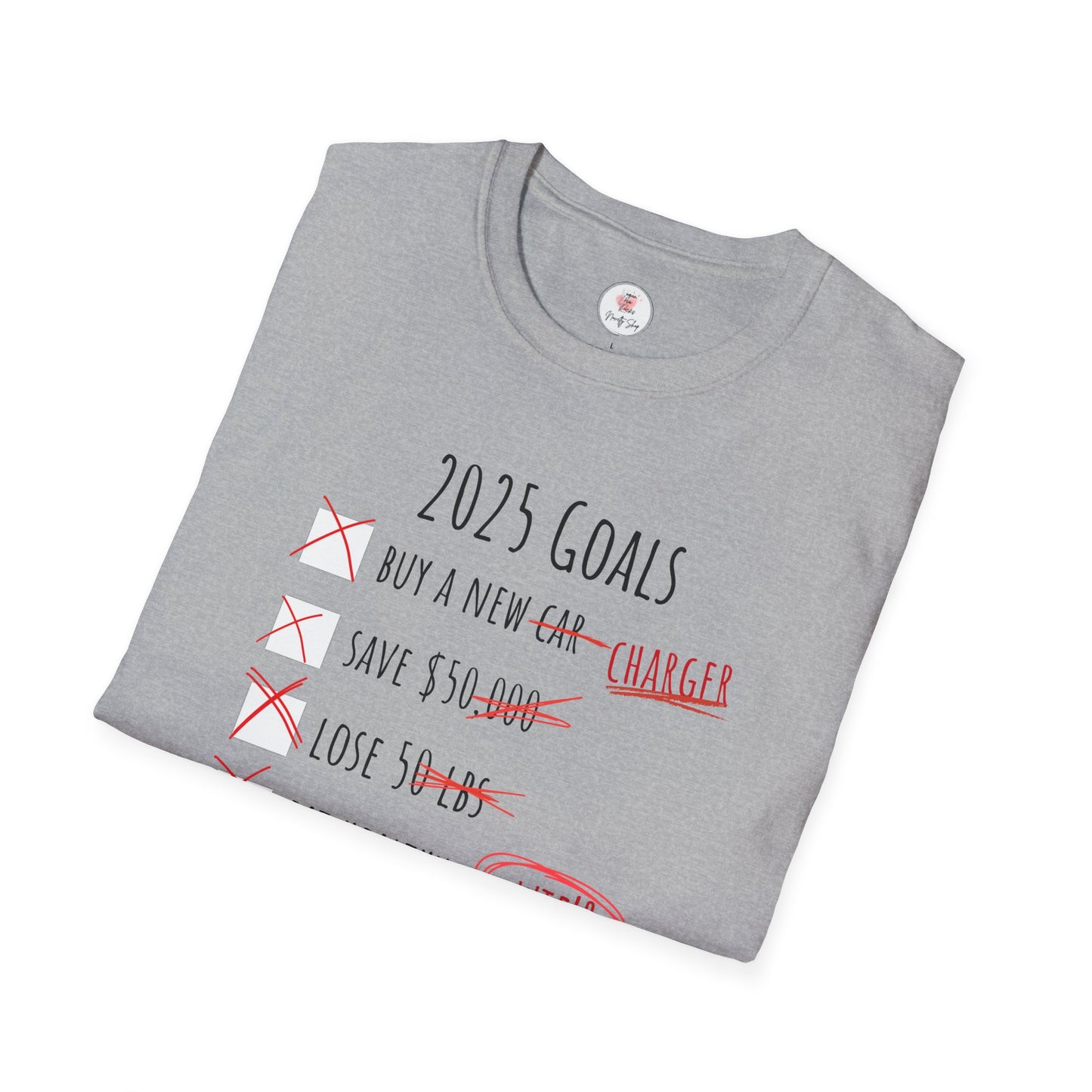 2025 Goals Funny Checklist T-Shirt — Sarcastic New Year Resolution Tee