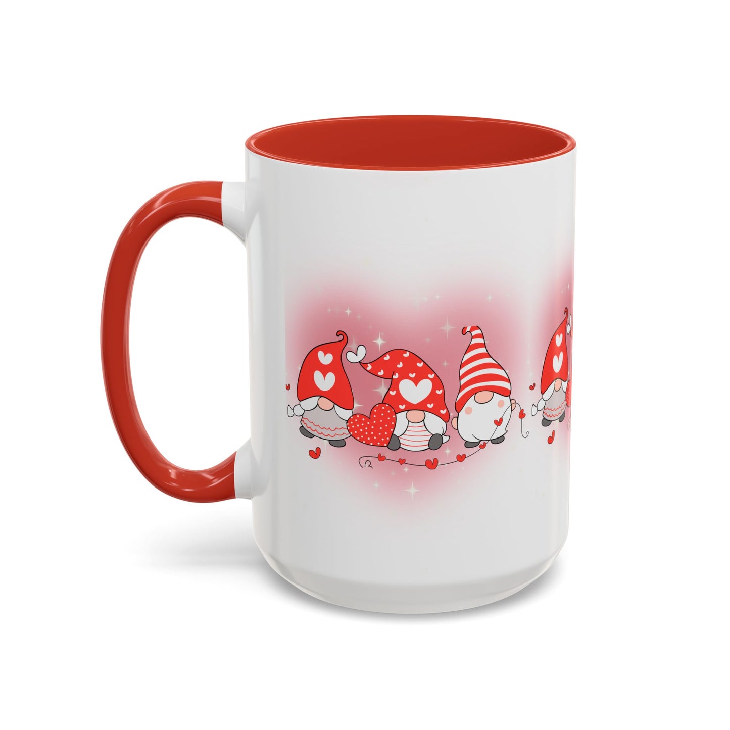 Valentine Gnome Coffee Mug – Cute Heart Gnomes Accent Mug (11/15 oz)