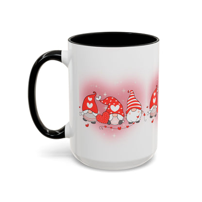 Valentine Gnome Coffee Mug – Cute Heart Gnomes Accent Mug (11/15 oz)