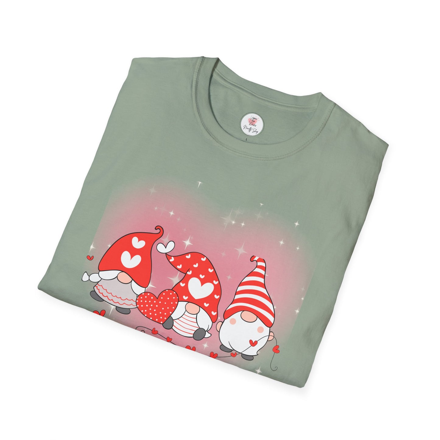 Valentine Gnome Trio T-Shirt — Cute Hearts & Cozy Valentine Gnomes Tee