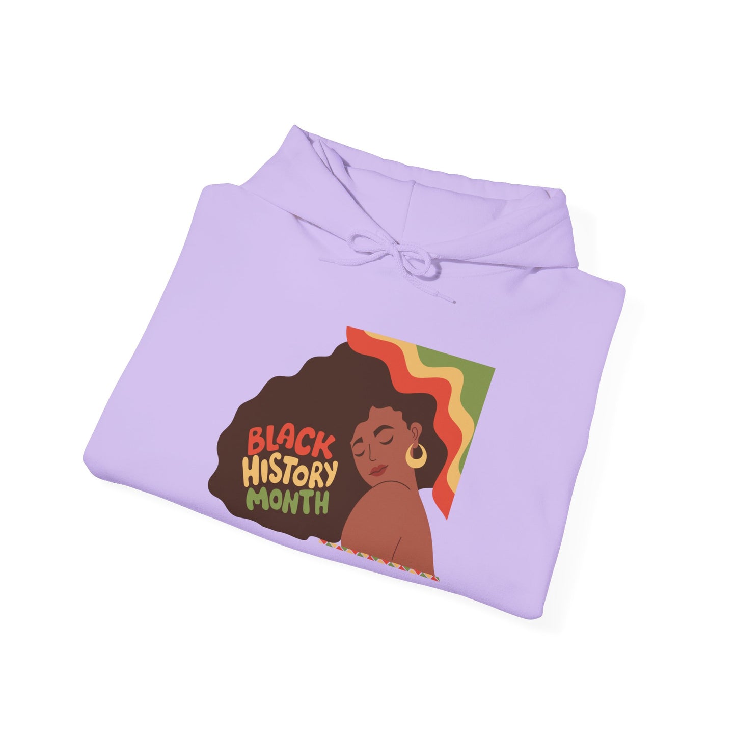 Black History Month Hoodie — Retro Afro Woman Graphic "Black History Month"