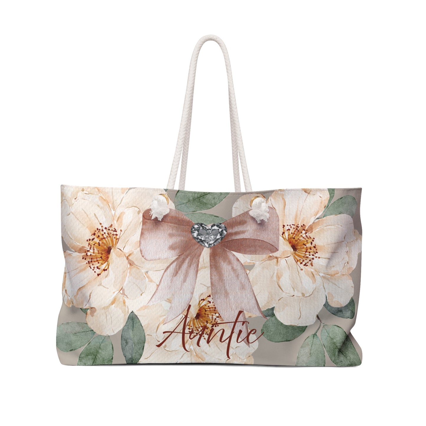 Floral Bride Weekender Bag - Perfect for Bridal Showers, Bachelorette Parties, Gift for the Auntie of the Bride