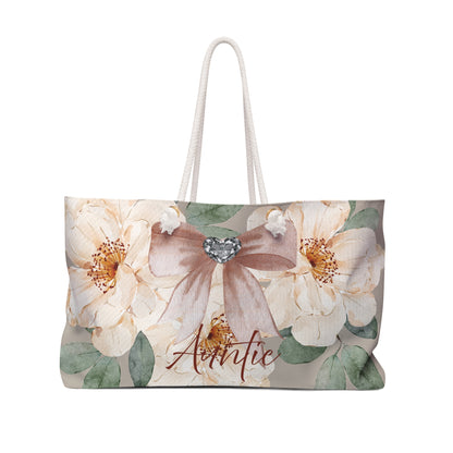 Floral Bride Weekender Bag - Perfect for Bridal Showers, Bachelorette Parties, Gift for the Auntie of the Bride