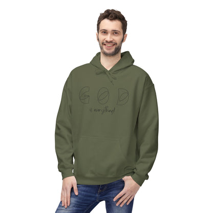God Is Everything Minimal Faith Hoodie — Inspirational Christian Pullover