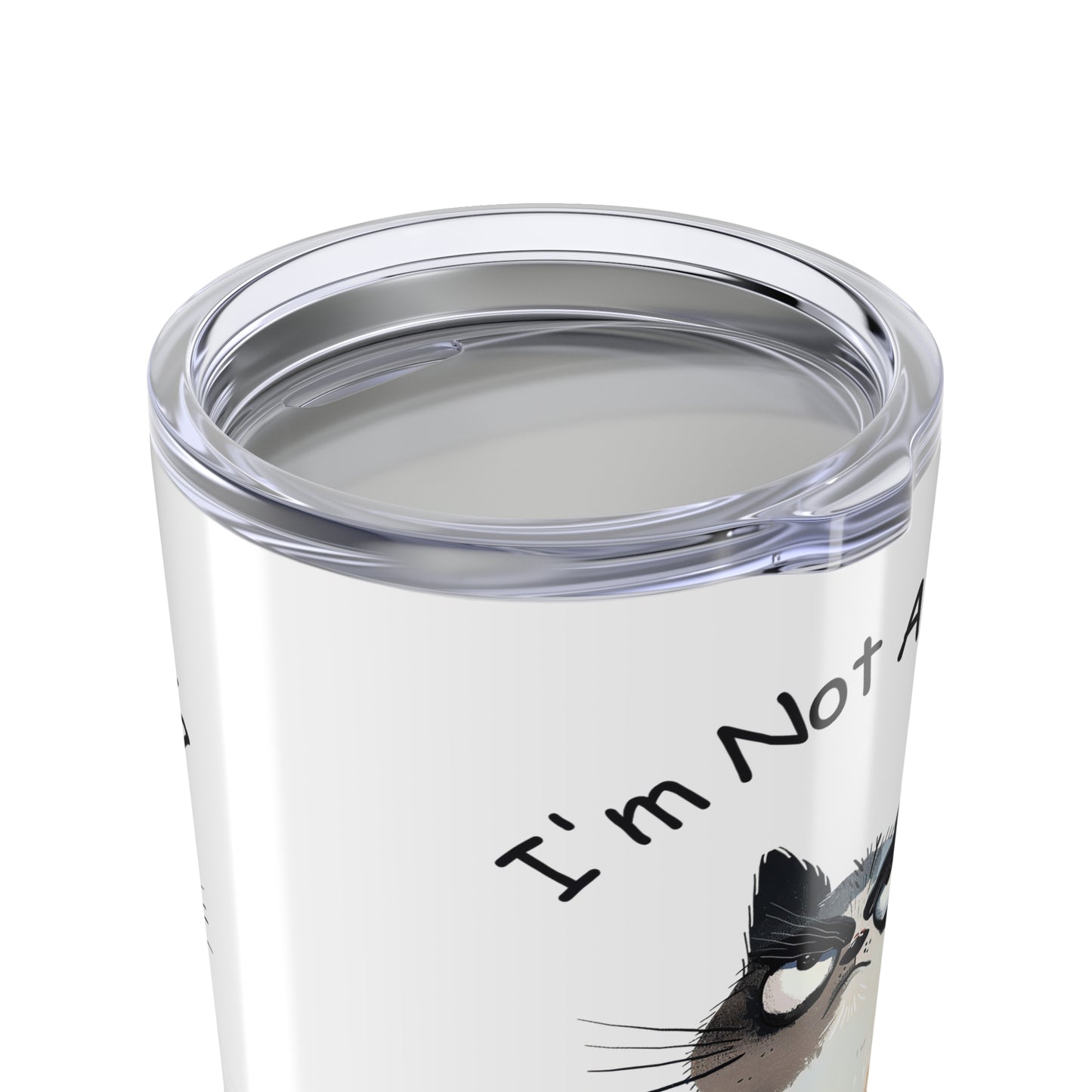 I'm Not A Panda Sassy Cat Tumbler,  Insulated Mug, 20oz Pet-Themed Drinkware