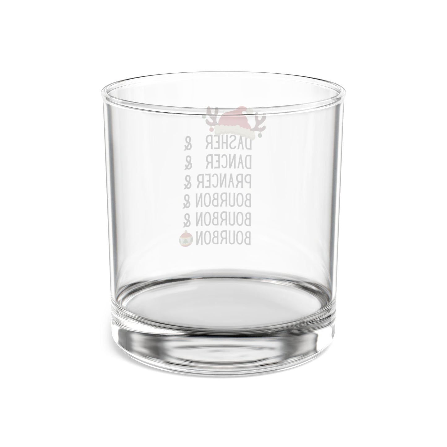 Christmas Bourbon Glass – Dasher, Dancer, Prancer & Bourbon 10oz