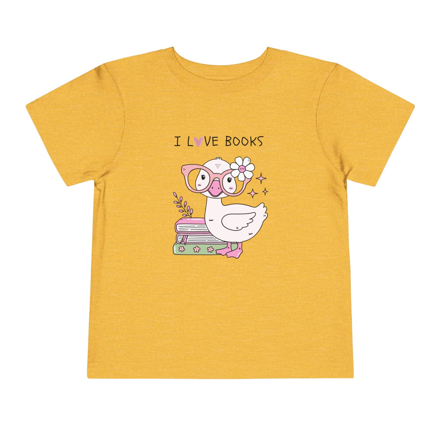 Toddler Tee — Cute Duck "I Love Books" Reading Shirt for Kids