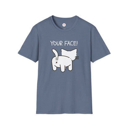 Minimalist 'Your Face' Cat Butt T-Shirt — Funny Cat Lover Tee