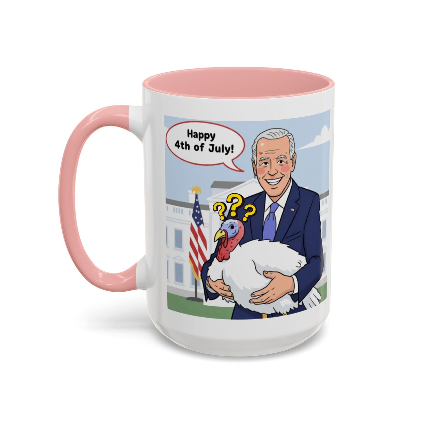 Fourth of July Presidential Turkey Mug - Patriotic Holiday Coffee Cup (11 oz & 15oz)