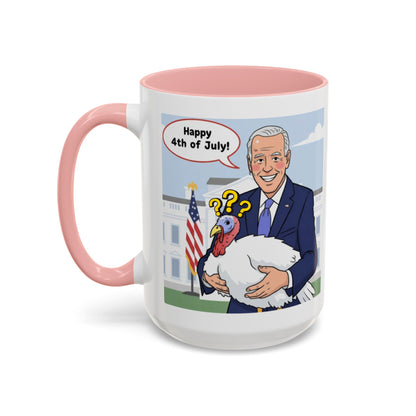 Fourth of July Presidential Turkey Mug - Patriotic Holiday Coffee Cup (11 oz & 15oz)