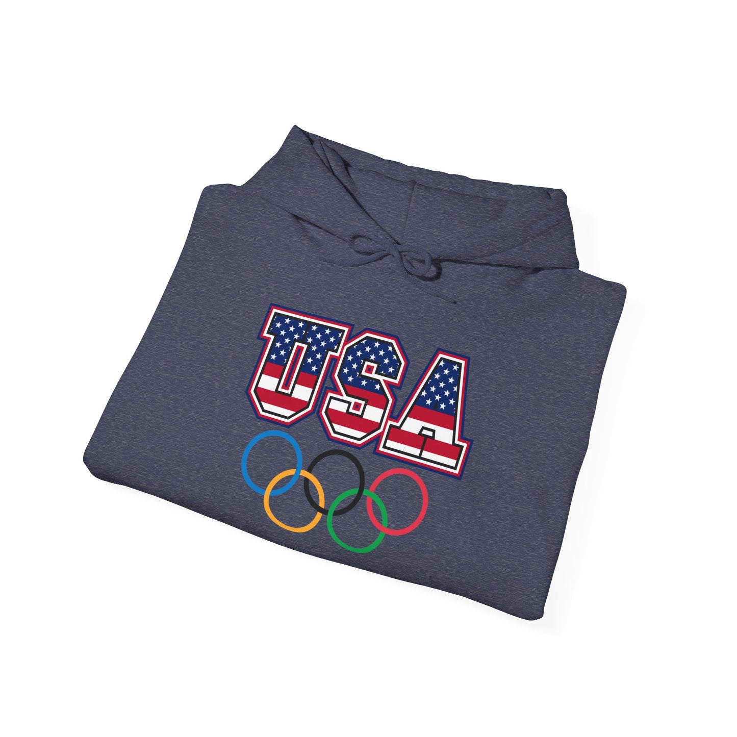 Team USA Olympic Rings Hoodie — American Flag Sports Fan Pullover