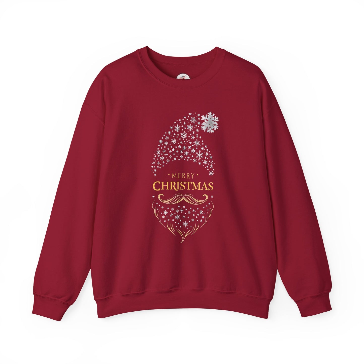 Silver and Gold Holiday 'Merry Christmas'  Gnome Crewneck Sweatshirt