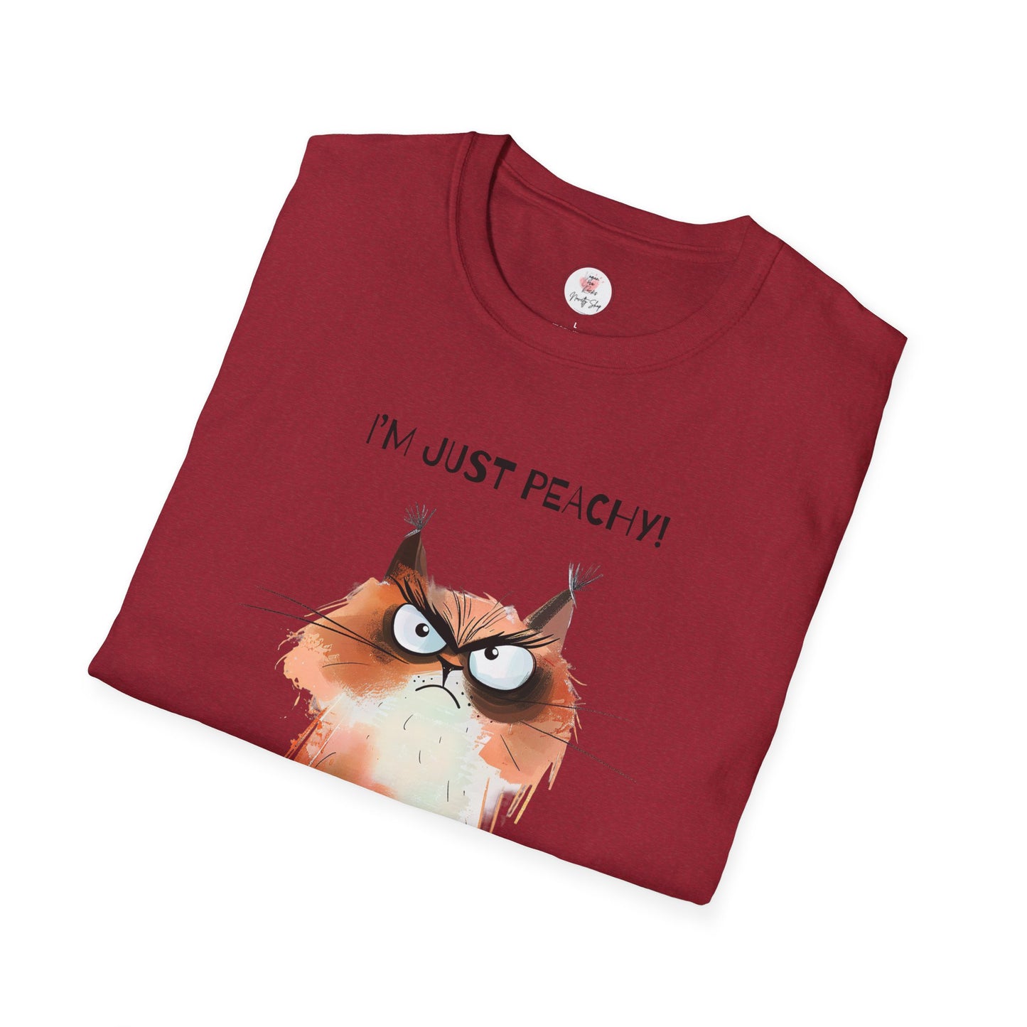 Grumpy Cat Tee – "I'm Just Peachy!" Funny Cat T-Shirt