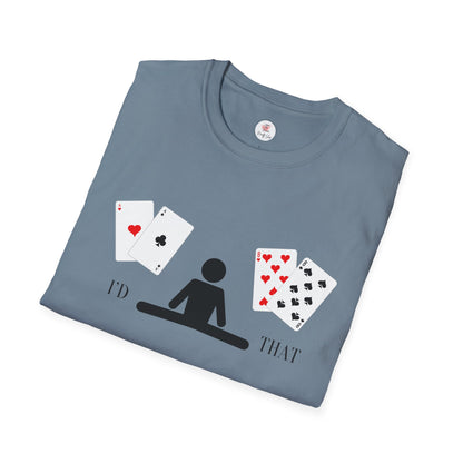 Blackjack T-Shirt — 'I'd Split That' Card Dealer Graphic Tee