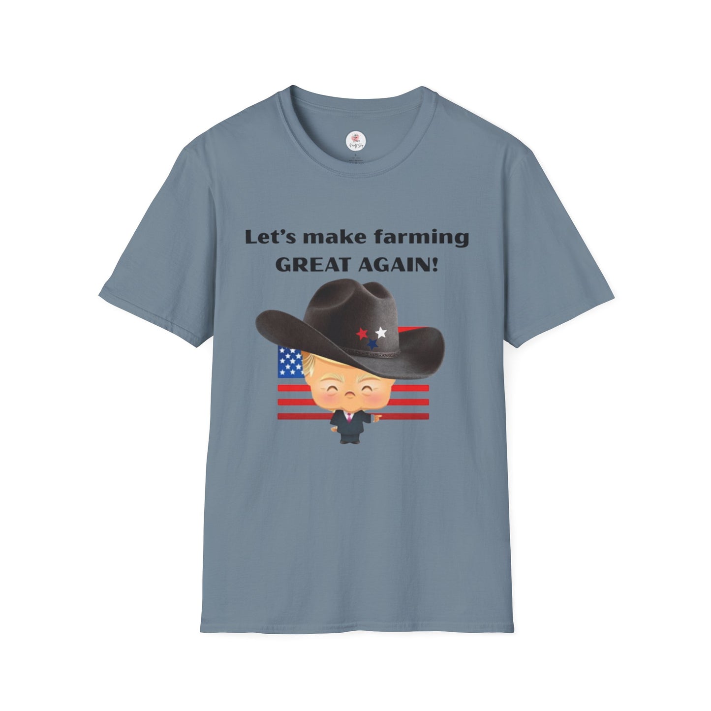 Let's Make Farming Great Again T-Shirt — Patriotic Cowboy Trump Farming Tee