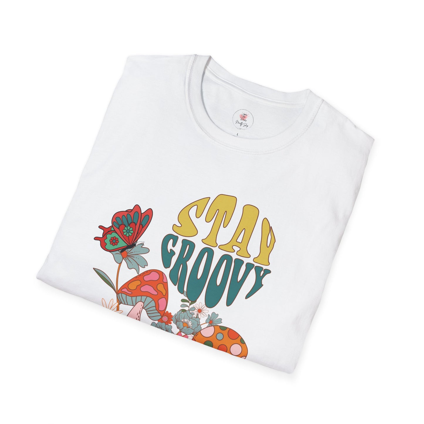 Stay Groovy Floral T-Shirt — 70s Retro Mushroom & Flower Graphic Tee