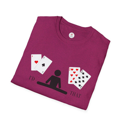 Blackjack T-Shirt — 'I'd Split That' Card Dealer Graphic Tee