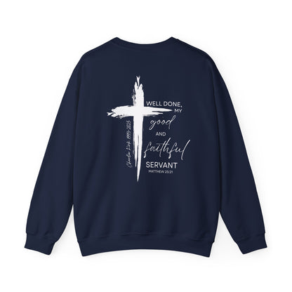 Freedom Crewneck Sweatshirt — "Well Done, My Good and Faithful Servant" Christian Pullover in Honor of Charlie Kirk