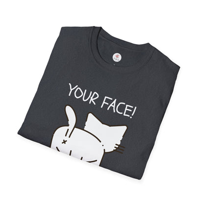 Minimalist 'Your Face' Cat Butt T-Shirt — Funny Cat Lover Tee