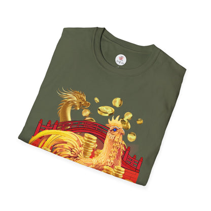 Prosperity Dragon Link T-Shirt — Gold Coins & Fortune Design