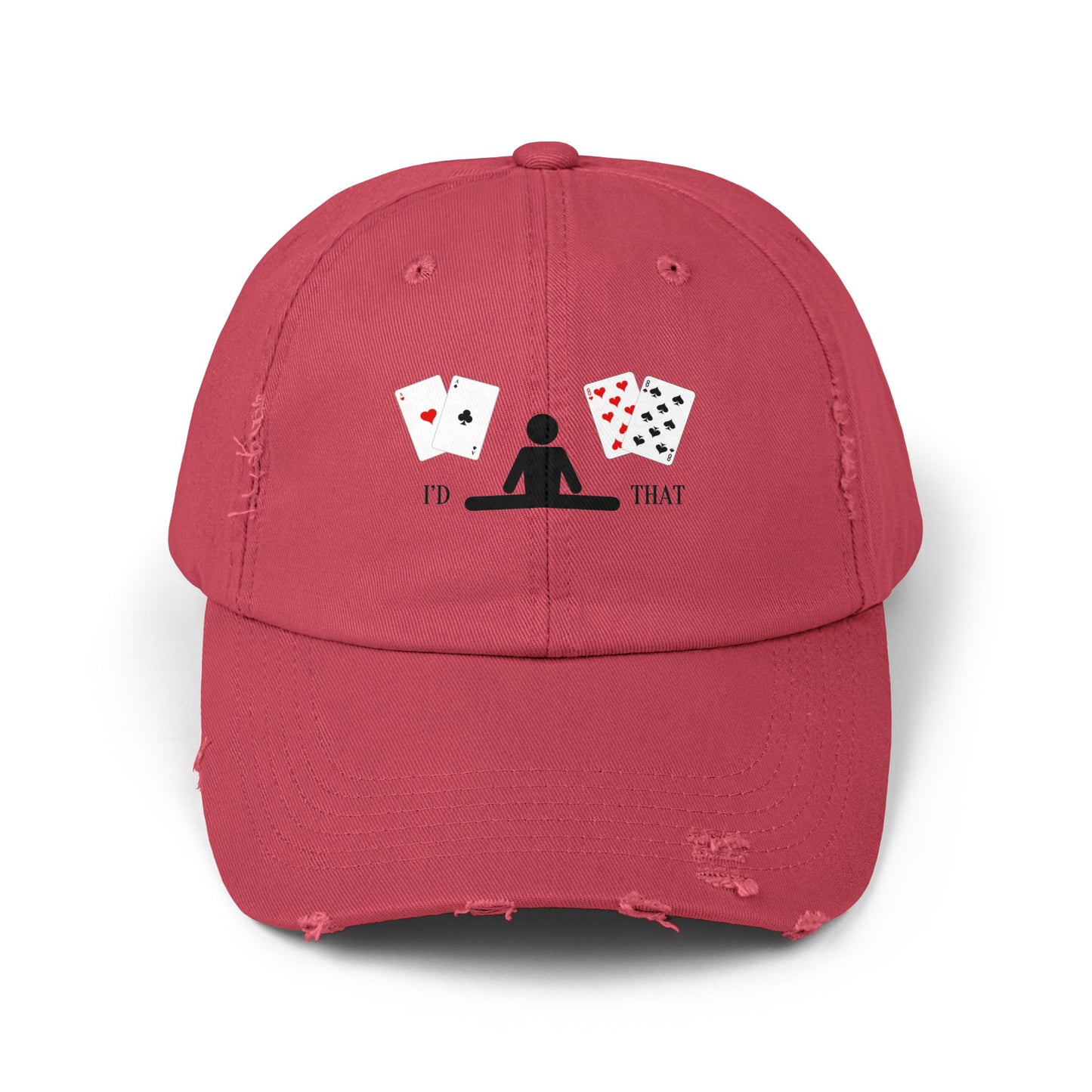 Blackjack Distressed Cap — 'I'd Split That' Card Dealer Graphic Baseball Cap