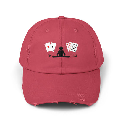 Blackjack Distressed Cap — 'I'd Split That' Card Dealer Graphic Baseball Cap