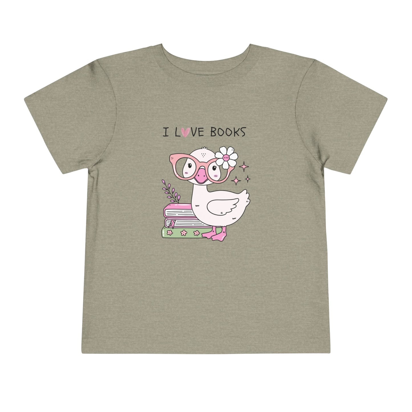 Toddler Tee — Cute Duck "I Love Books" Reading Shirt for Kids