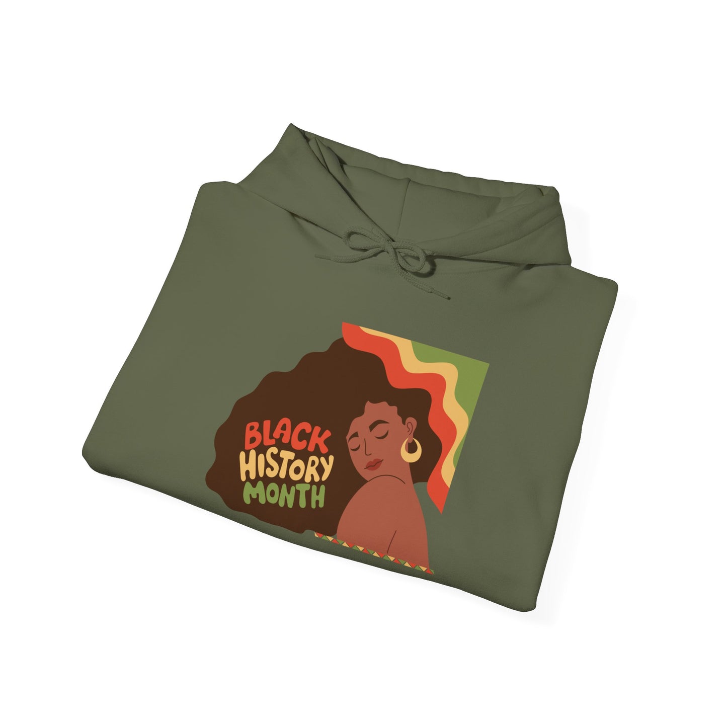 Black History Month Hoodie — Retro Afro Woman Graphic "Black History Month"