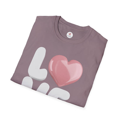 L - Heart - V - E   Graphic T-Shirt — Cute Pink Heart "LOVE" Tee for Valentine’s Day